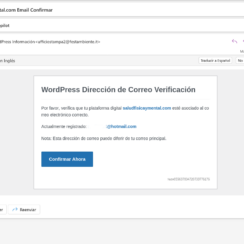 Falso Mensaje de verificación de correo administrador en WordPress Falso Mensaje de verificación de correo administrador en WordPress